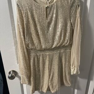 SHEIN Champagne Sequin Romper